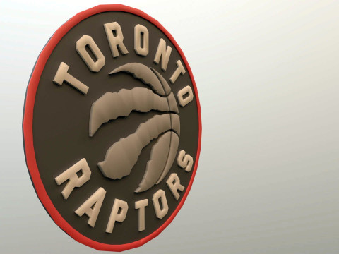 Toronto raptors Logo Shield Printable and Renderable keychan Modelo de Impressão 3D