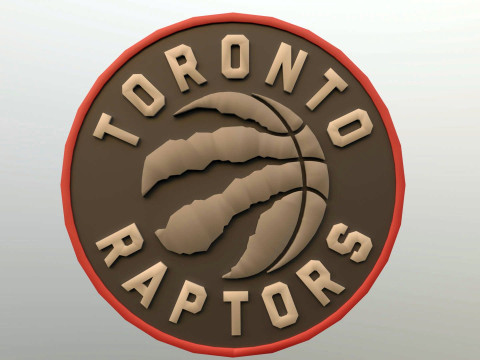 Toronto raptors Logo Shield Printable and Renderable keychan Modelo de Impressão 3D