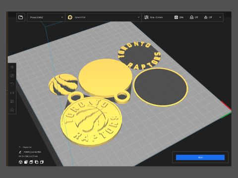 Toronto raptors Logo Shield Printable and Renderable keychan Modelo de Impressão 3D