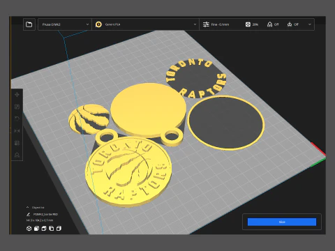 Toronto raptors Logo Shield Printable and Renderable keychan 3D Print Model