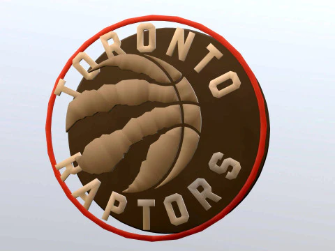 Toronto raptors Logo Shield Printable and Renderable keychan 3D Print Model