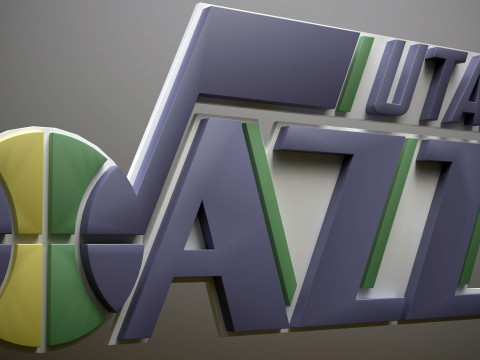 Utah Jazz Logo Shield Printable and Renderable keychan Modèles 3D en vedette