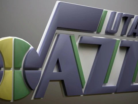 Utah Jazz Logo Shield Printable and Renderable keychan 3D Print Model
