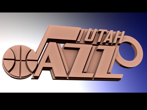 Utah Jazz Logo Shield Printable and Renderable keychan 3D-printmodel