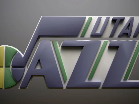 Utah Jazz Logo Shield Printable and Renderable keychan 3D Print Model