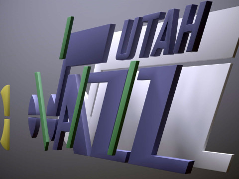 Utah Jazz Logo Shield Printable and Renderable keychan Modèles 3D en vedette