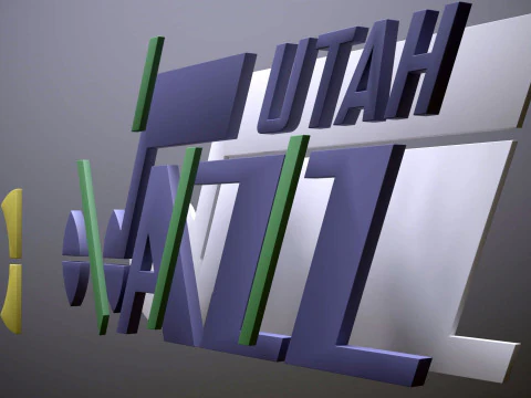 Utah Jazz Logo Shield Printable and Renderable keychan 3D Print Model