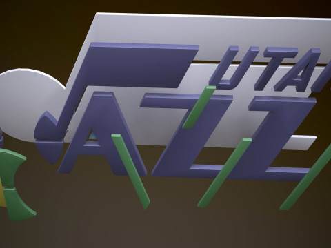 Utah Jazz Logo Shield Printable and Renderable keychan Modèles 3D en vedette