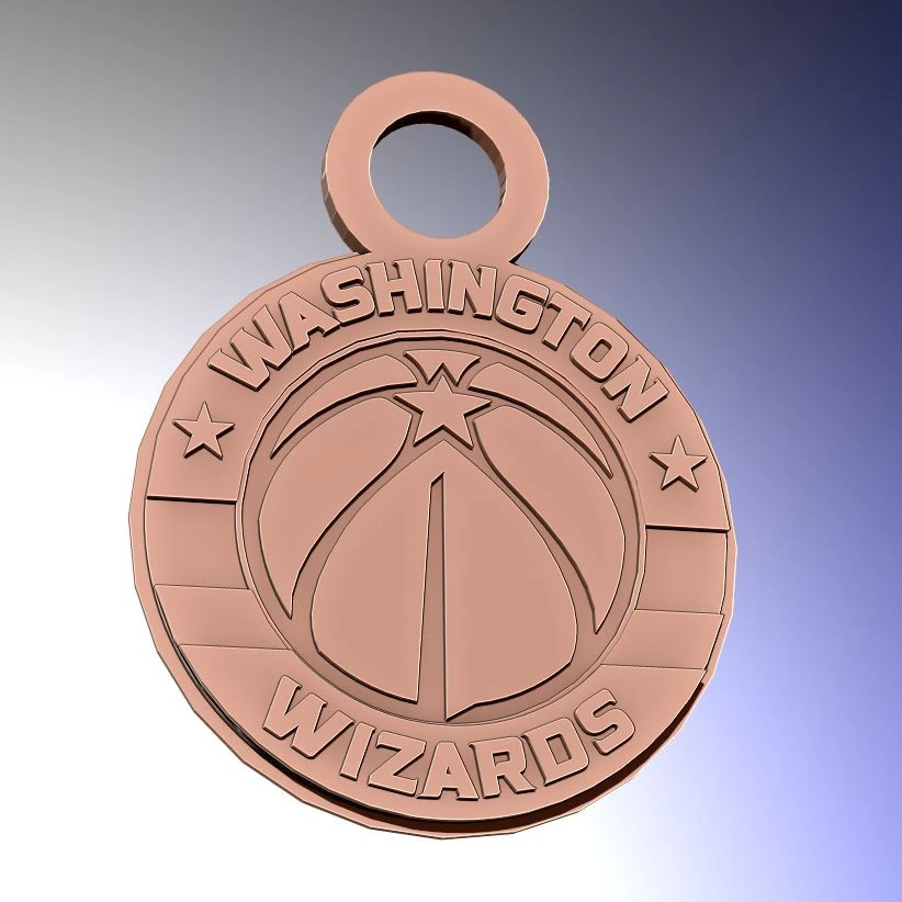 Washington Wizards Logo Shield Printable and Renderable keychan 3D Print Model .c4d .max .obj .3ds .fbx .stl .blend