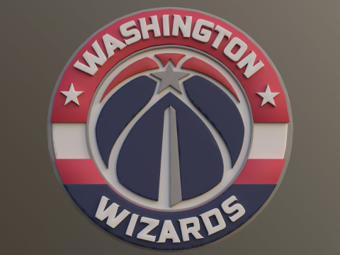 Washington Wizards Logo Shield Printable and Renderable keychan 3D-Druckmodell