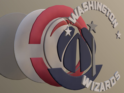 Washington Wizards Logo Shield Printable and Renderable keychan 3D-Druckmodell