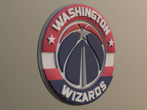 Washington Wizards Logo Shield Printable and Renderable keychan 3D Print Model