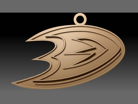 Anaheim ducks logo shield Printable and Renderable keychan 3Dプリントモデル
