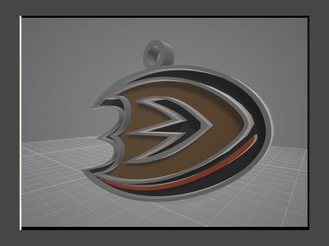 Anaheim ducks logo shield Printable and Renderable keychan 3D Baskı Modeli