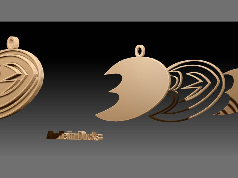 Anaheim ducks logo shield Printable and Renderable keychan 3D Baskı Modeli