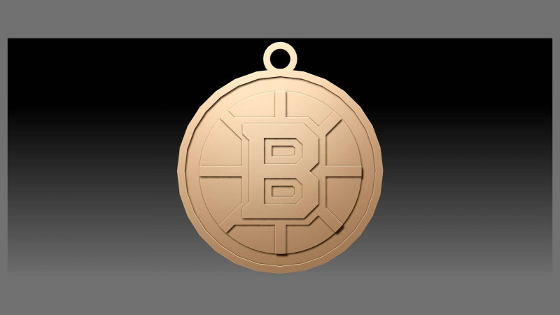 Boston bruins logo shield Printable and Renderable keychan 3D 프린트 모델 .c4d .max .obj .3ds .fbx .stl .blend 