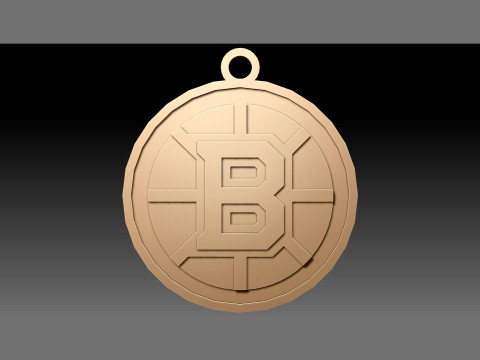 Boston bruins logo shield Printable and Renderable keychan 3D Print Model