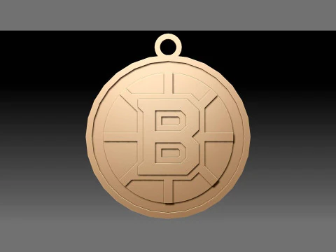 Boston bruins logo shield Printable and Renderable keychan 3D Print Model