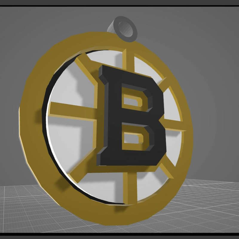Boston bruins logo shield Printable and Renderable keychan 3D Print