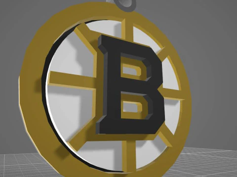 Boston bruins logo shield Printable and Renderable keychan 3D Print Model