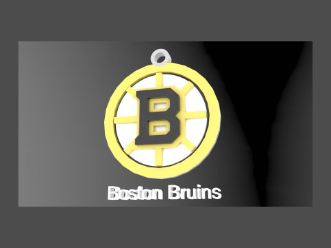 Boston bruins logo shield Printable and Renderable keychan 3D 프린트 모델