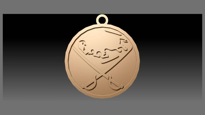 Buffalo sabres logo shield Printable and Renderable keychan Modelo de Impressão 3D .c4d .max .obj .3ds .fbx .stl .blend 