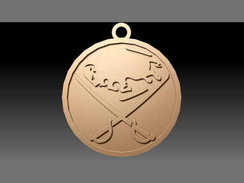 Buffalo sabres logo shield Printable and Renderable keychan 3Dプリントモデル