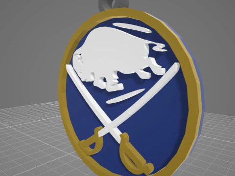 Buffalo sabres logo shield Printable and Renderable keychan 3D Print Model
