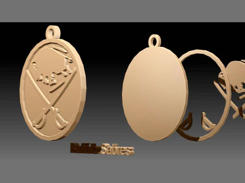 Buffalo sabres logo shield Printable and Renderable keychan 3D Print Model