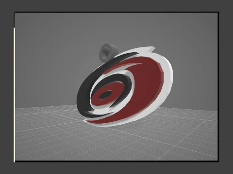 Carolina hurricanes logo shield Printable and Renderable keychan 3D Print Model
