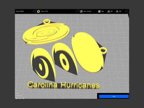 Carolina hurricanes logo shield Printable and Renderable keychan 3D Принт Модель