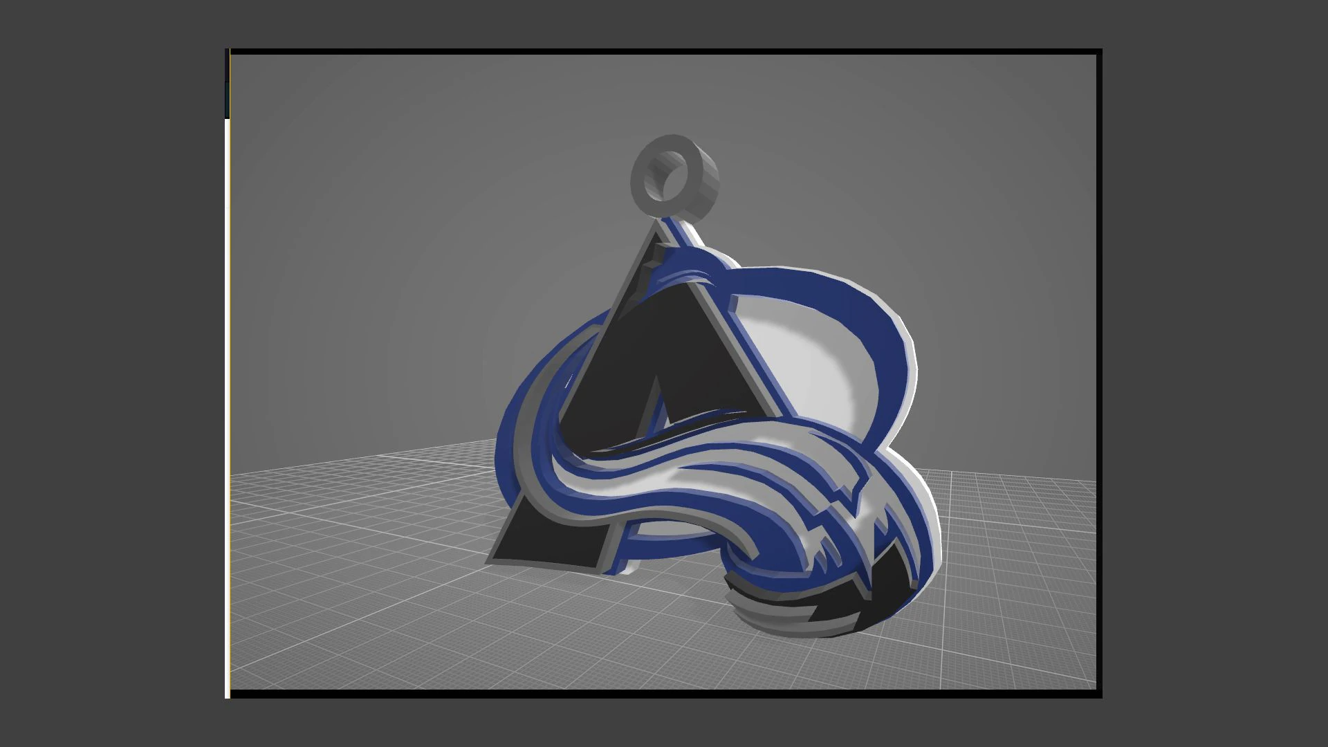 Colorado avalanche logo shield Printable and Renderable keychan 3D Print Model .c4d .max .obj .3ds .fbx .stl .blend