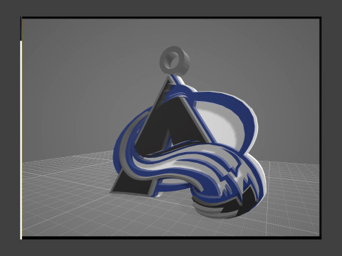 Colorado avalanche logo shield Printable and Renderable keychan Modello di stampa 3D