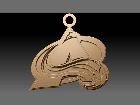 Colorado avalanche logo shield Printable and Renderable keychan Modèles 3D en vedette