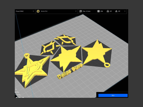 Dallas stars logo shield Printable and Renderable keychan 3D-Druckmodell