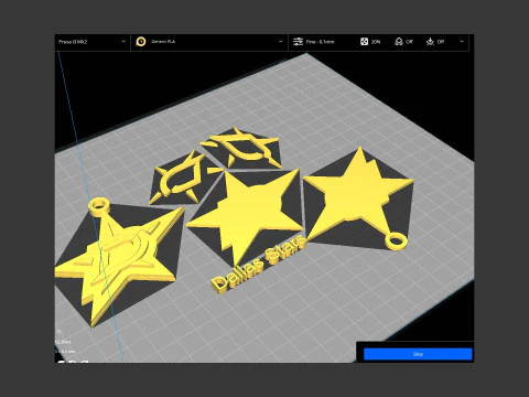 Dallas stars logo shield Printable and Renderable keychan 3D Print Model