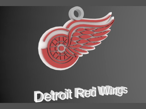Detroit red wings logo shield Printable and Renderable keychan Modello di stampa 3D