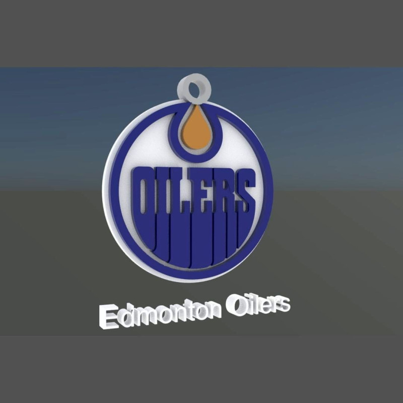 Edmonton oilers logo shield Printable and Renderable keychan 3D Принт Модель .c4d .max .obj .3ds .fbx .stl .blend