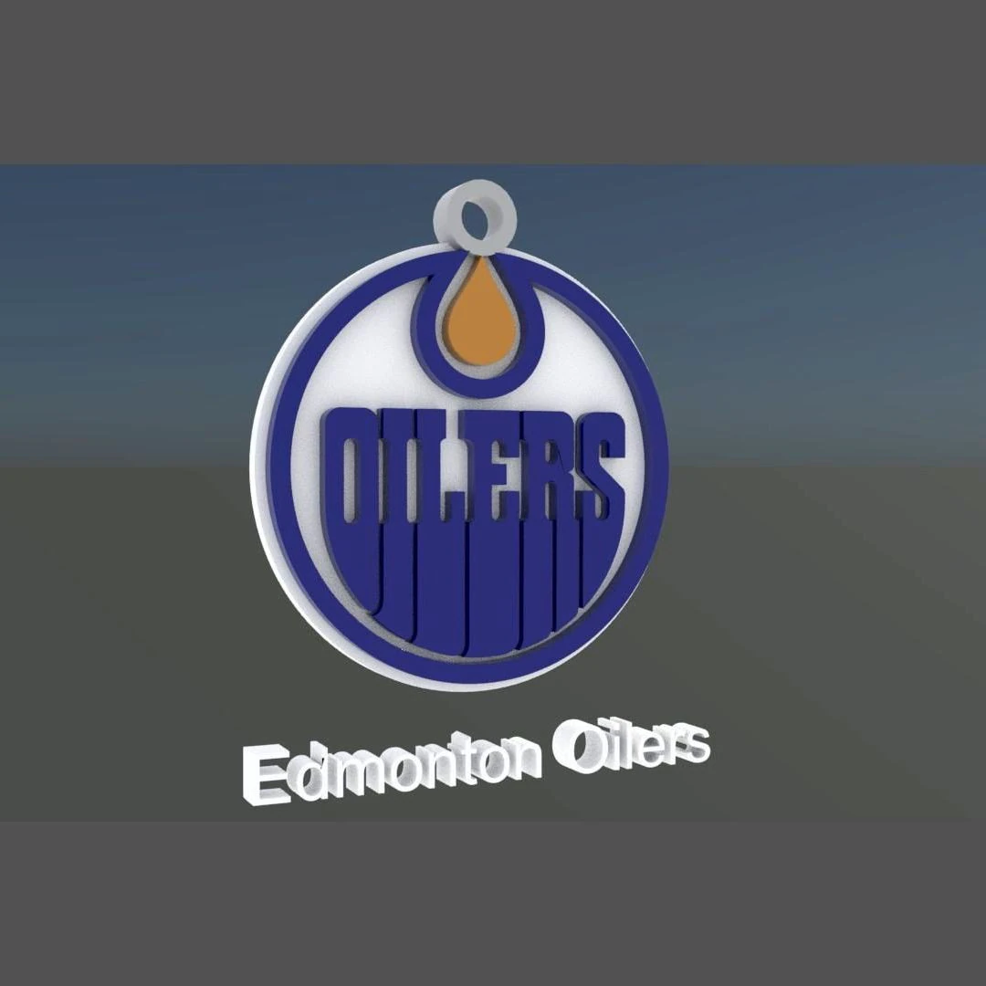 Edmonton oilers logo shield Printable and Renderable keychan 3D Print Model .c4d .max .obj .3ds .fbx .stl .blend 