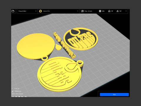 Edmonton oilers logo shield Printable and Renderable keychan 3D Print Model