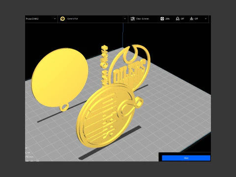 Edmonton oilers logo shield Printable and Renderable keychan 3D Print Model