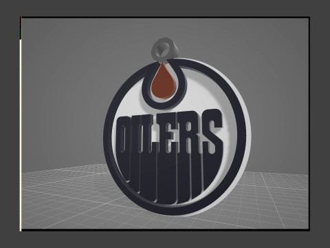 Edmonton oilers logo shield Printable and Renderable keychan 3D Принт Модель