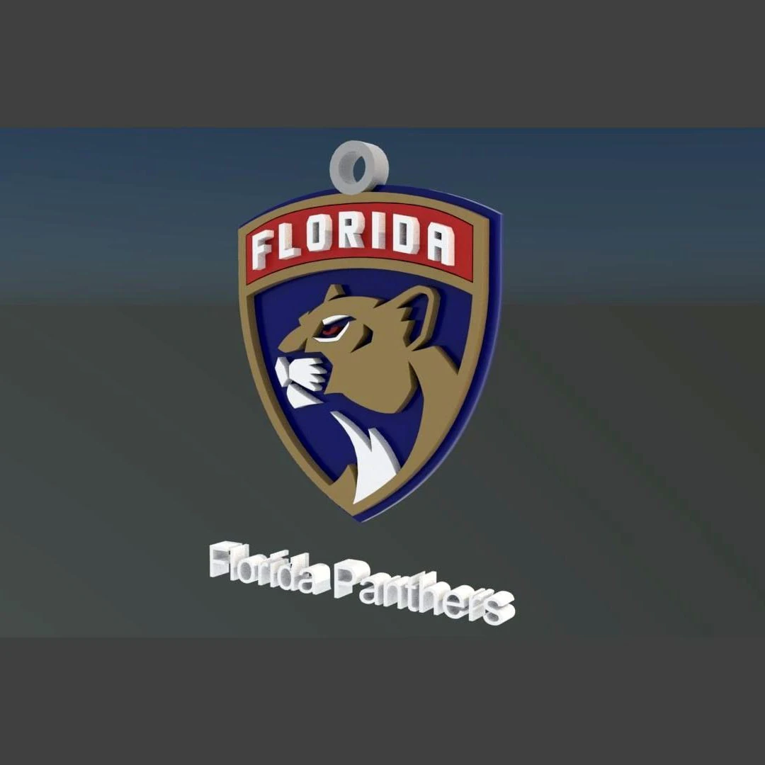 Florida panthers logo shield Printable and Renderable keychan 3D Print Model .c4d .max .obj .3ds .fbx .stl .blend 