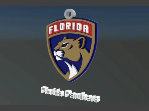 Bouclier du logo des Panthers de la Floride Porte-cl&eacute;s imprimable et rendu Modèles 3D en vedette