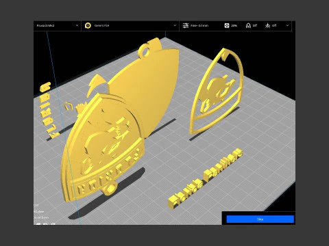 Florida panthers logo shield Printable and Renderable keychan 3D Print Model