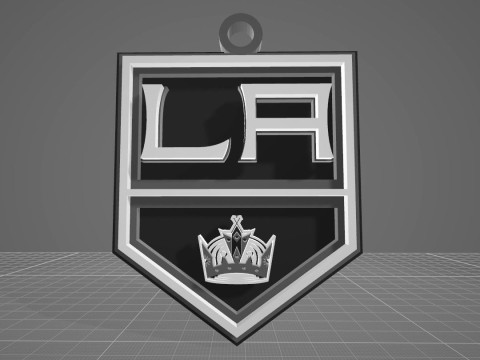 Los angeles kings logo shield Printable and Renderable keychan 3D-printmodel