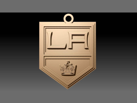 Los angeles kings logo shield Printable and Renderable keychan 3D 프린트 모델