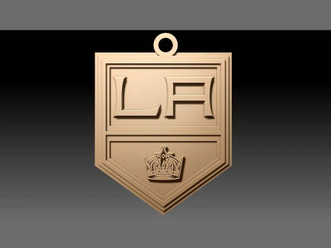 Los angeles kings logo shield Printable and Renderable keychan 3D Print Model