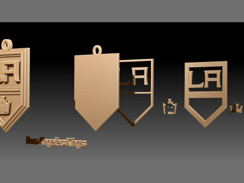 Los angeles kings logo shield Printable and Renderable keychan 3D 프린트 모델