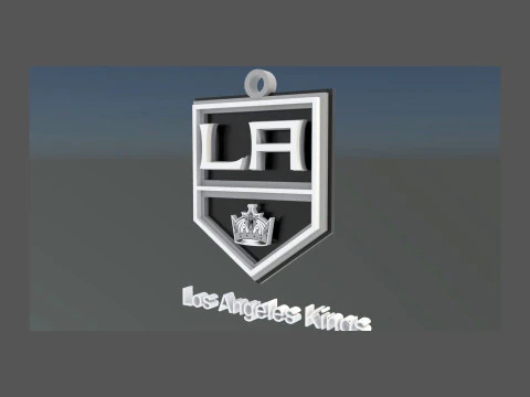 Los angeles kings logo shield Printable and Renderable keychan 3D Print Model